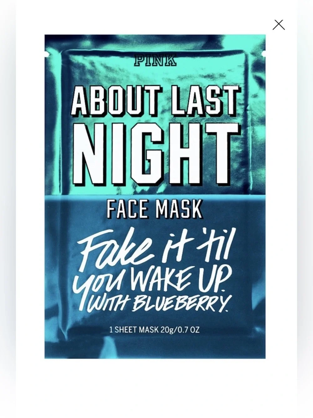 Victoria's Secret PINK About Last Night Sheet Face Mask ~ 0.7 oz.